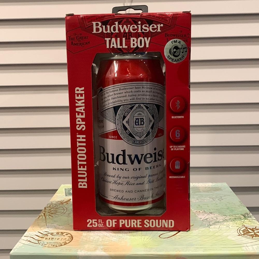 Budweiser Tall Boy 25oz  Bluetooth Speaker 25 Fl Oz of Pure Sound